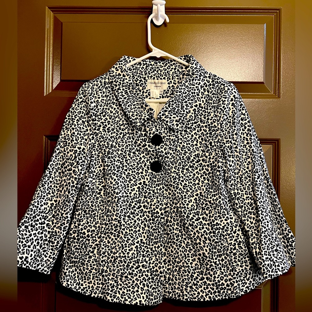 Black and white over coat.